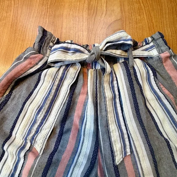 Knox Rose Women’s Striped Wide-Leg Capri Pants in Blue, Pink, White Size Small - Picture 5 of 9